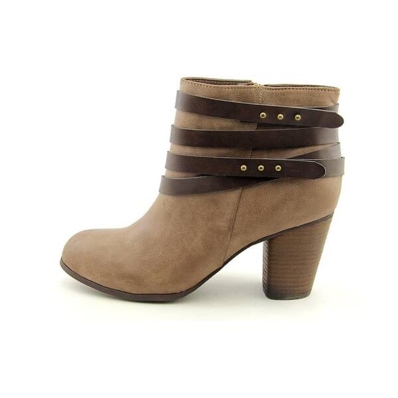 Madden Girl Shoes - MADDEN GIRL Deluxe Brown Strapped Booties